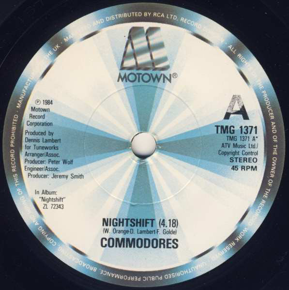 Commodores : Nightshift (7", Single)