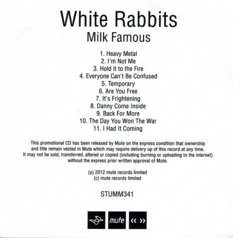 White Rabbits : Milk Famous (CDr, Album, Promo)