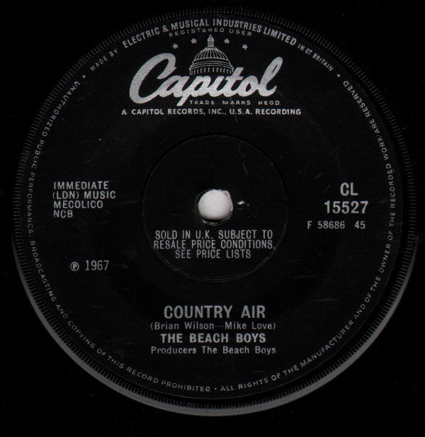 The Beach Boys : Darlin' (7", Single, Sol)