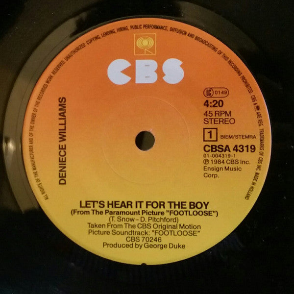 Deniece Williams : Let's Hear It For The Boy (7", Single, Sol)