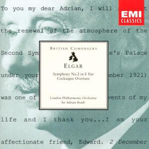 Sir Edward Elgar - The London Philharmonic Orchestra, Sir Adrian Boult : Symphony No. 2 In E Flat / Cockaigne Overture (CD, Comp, RE)