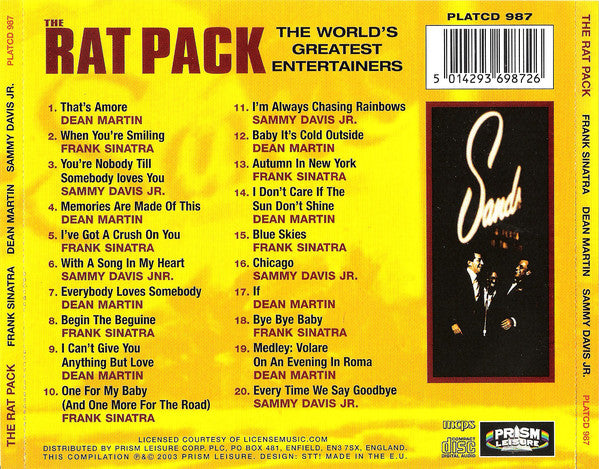 Dean Martin, Frank Sinatra, Sammy Davis Jr. : The Rat Pack (20 Songs From The World's Greatest Entertainers) (CD, Comp)