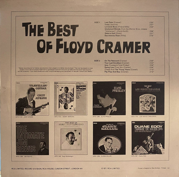 Floyd Cramer : The Best Of Floyd Cramer (LP, Comp)