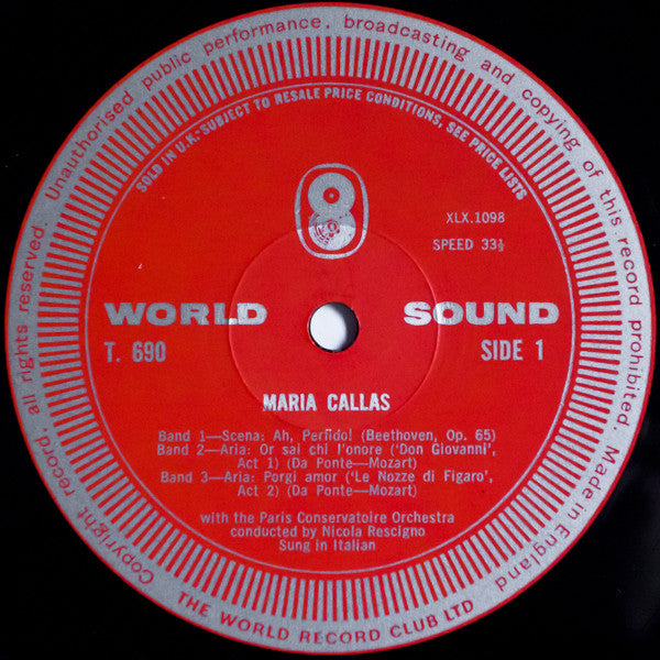 Maria Callas : Maria Callas Sings (LP, Comp)