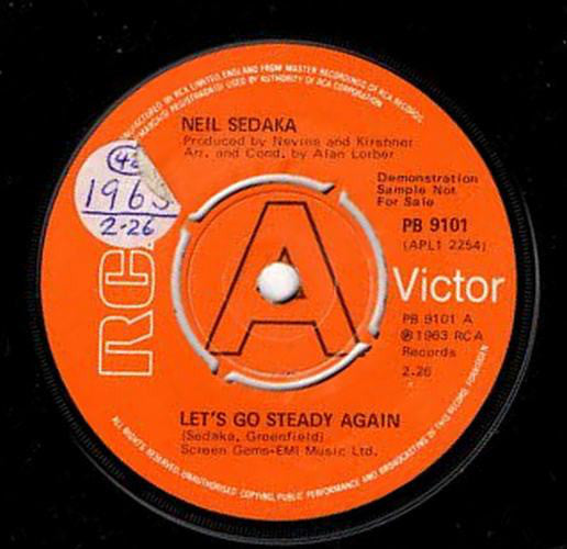 Neil Sedaka : Let's Go Steady Again (7", Promo)