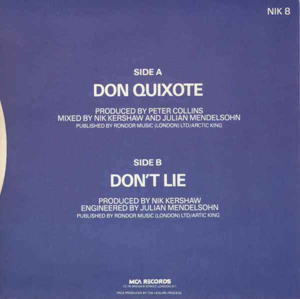 Nik Kershaw : Don Quixote (7", Single)