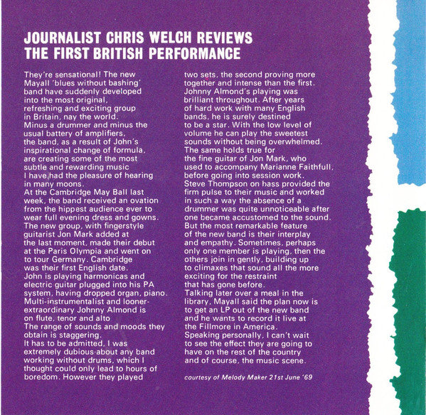 John Mayall : The Turning Point (CD, Album, RE)
