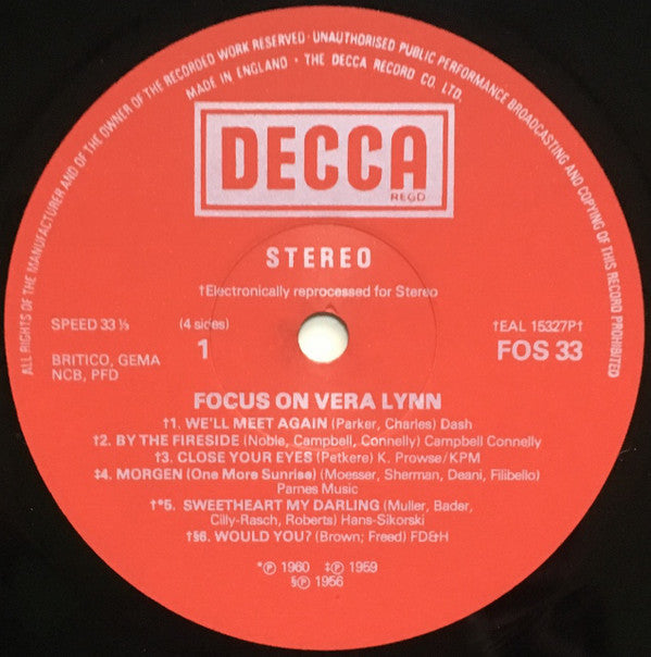 Vera Lynn : Focus On Vera Lynn (2xLP, Comp, Gat)