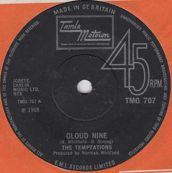 The Temptations : Cloud Nine (7", Single, Sol)