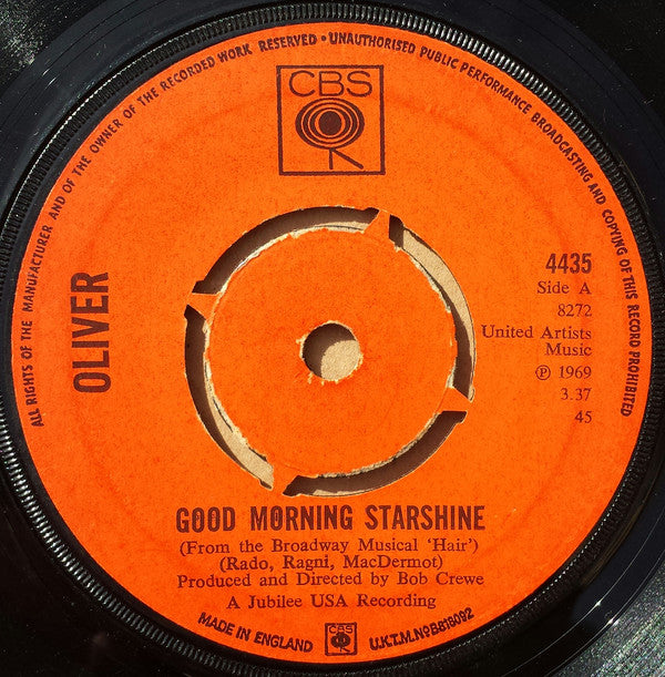 Oliver (6) : Good Morning Starshine (7", Single)