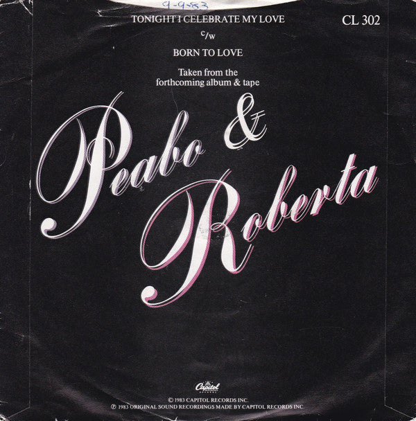 Peabo Bryson / Roberta Flack : Tonight I Celebrate My Love (7", Single)
