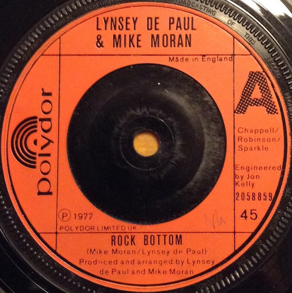 Lynsey De Paul & Mike Moran : Rock Bottom (7", Single)