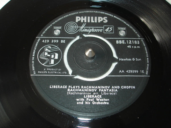 Liberace : Liberace Plays Rachmaninov And Chopin (7", EP)