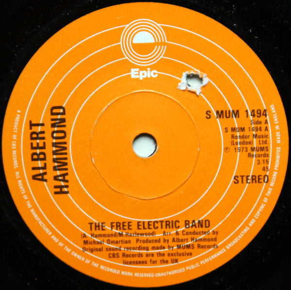 Albert Hammond : The Free Electric Band (7", Single, RE)