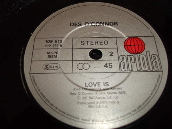 Des O'Connor : True Love Ways (7")