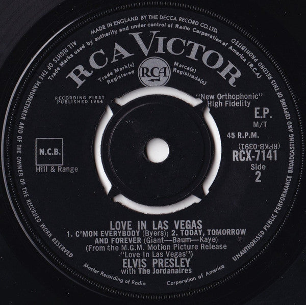 Elvis Presley : Love In Las Vegas (7", EP, Mono)