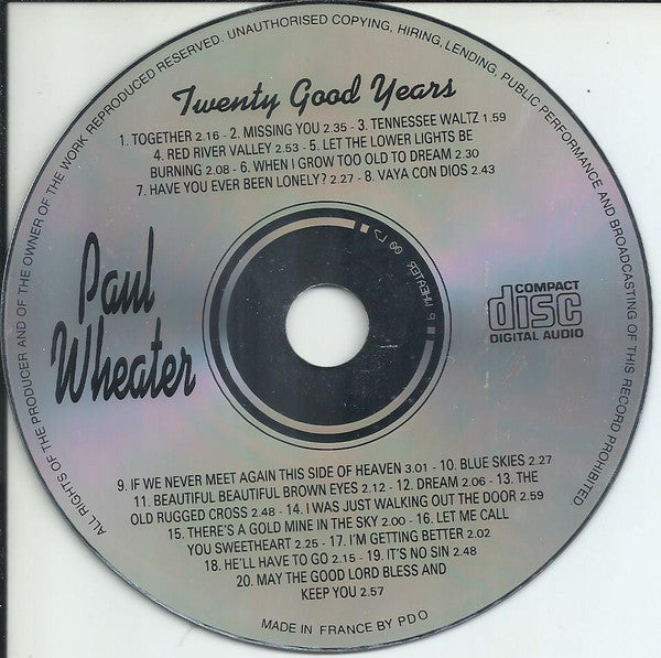 Paul Wheater : Twenty Good Years (CD, Album)