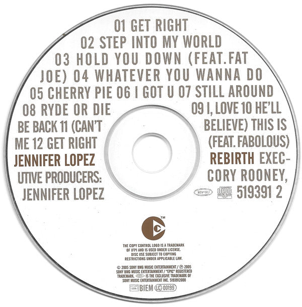 Jennifer Lopez : Rebirth (CD, Album, Copy Prot., Enh)