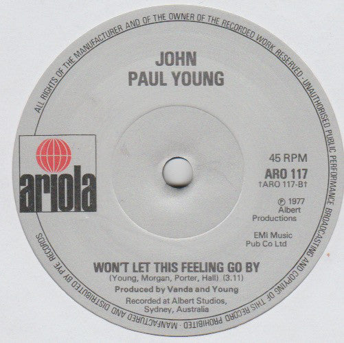 John Paul Young : Love Is In The Air (7", Promo)