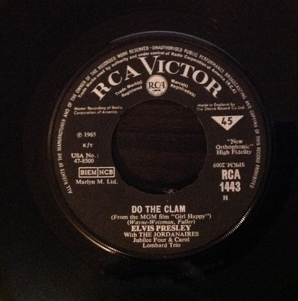 Elvis Presley : Do The Clam (7", Single)