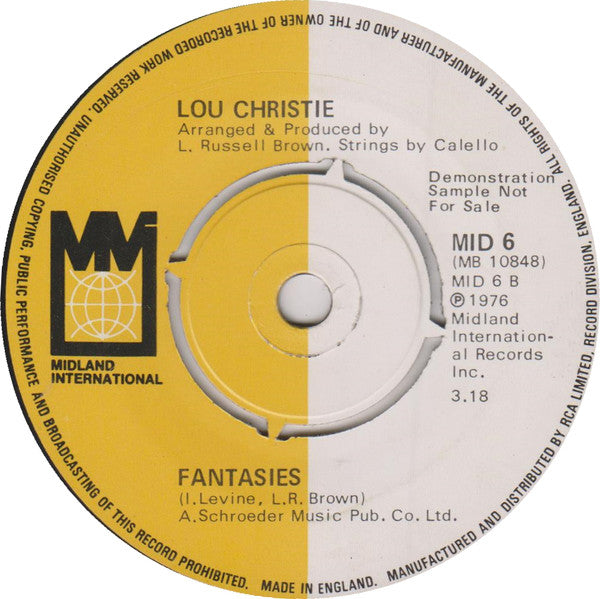 Lou Christie : You're Gonna Make Me Love You / Fantasies (7", Single, Promo)