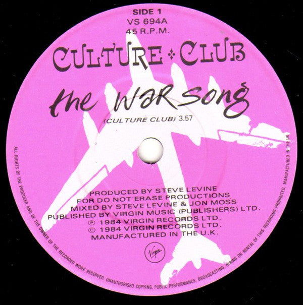 Culture Club : The War Song (7", Single, Pap)