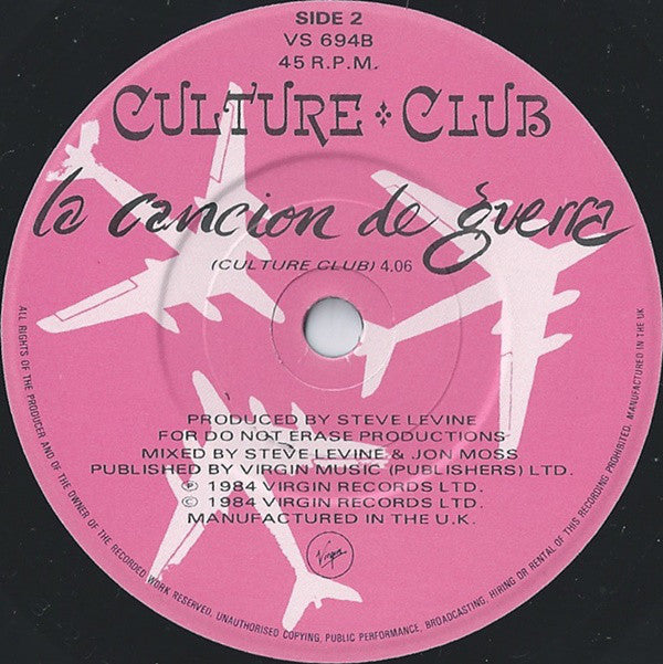 Culture Club : The War Song (7", Single, Pap)
