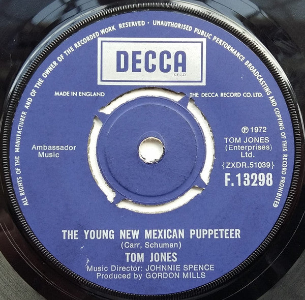 Tom Jones : The Young New Mexican Puppeteer (7", Single)