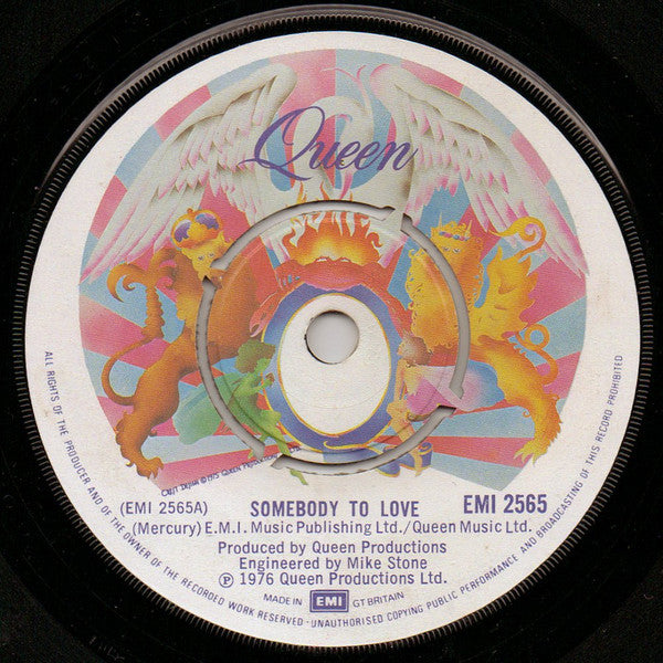Queen : Somebody To Love (7", Single, Com)