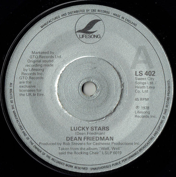 Dean Friedman : Lucky Stars (7", Single)
