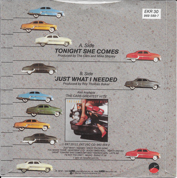 The Cars : Tonight She Comes (7", Single, Pap)