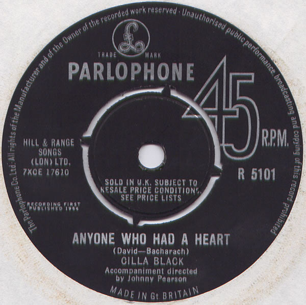 Cilla Black : Anyone Who Had A Heart (7", Single)