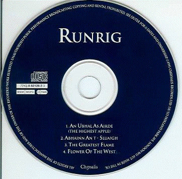 Runrig : An Ubhal As Airde (The Highest Apple) (CD, Single)