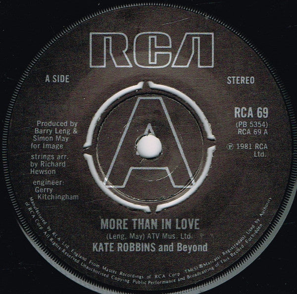 Kate Robbins : More Than In Love (7", Single, Kno)