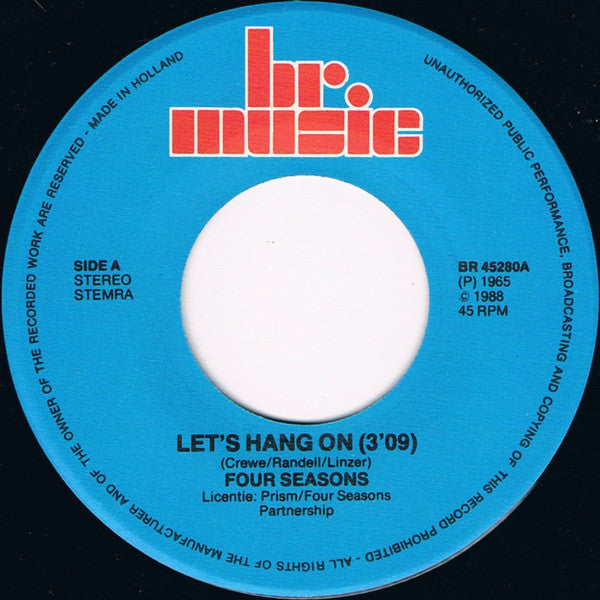 The Four Seasons featuring Frankie Valli : Let's Hang On / Rag  Doll (7", Single)