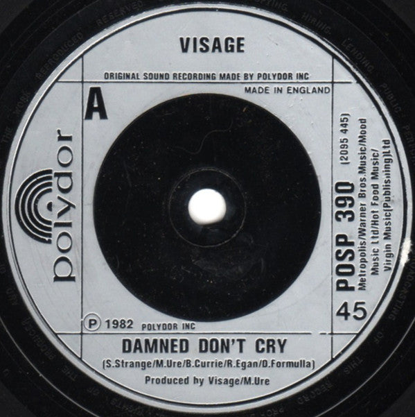 Visage : Damned Don't Cry (7", Com)
