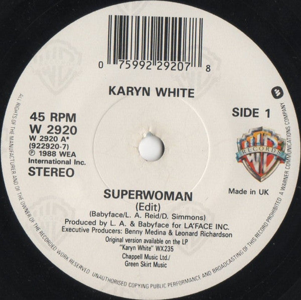 Karyn White : Superwoman (7", Single)