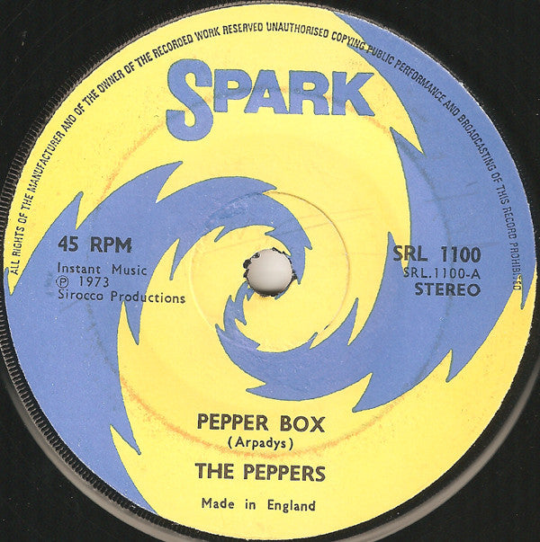 The Peppers : Pepper Box (7", Single, Blu)