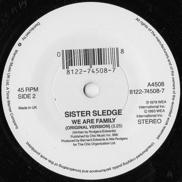 Sister Sledge : We Are Family ('93 Mixes) (7", Single)