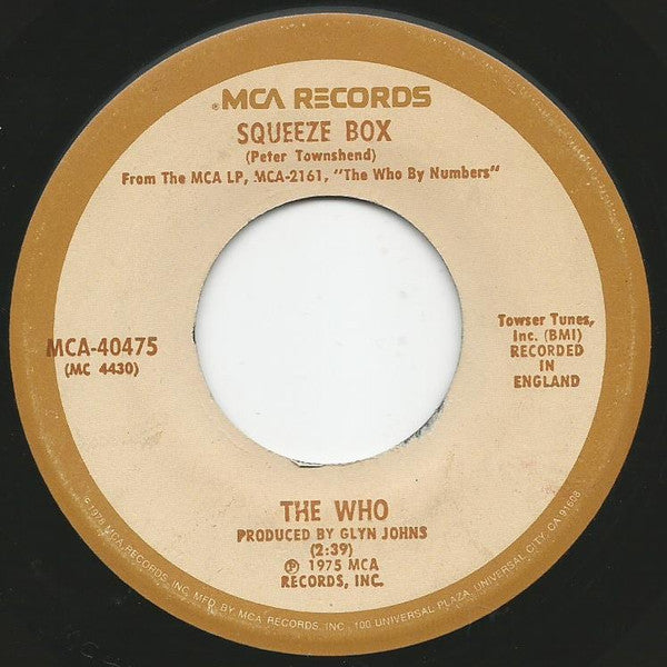 The Who : Squeeze Box (7", Single, RE)
