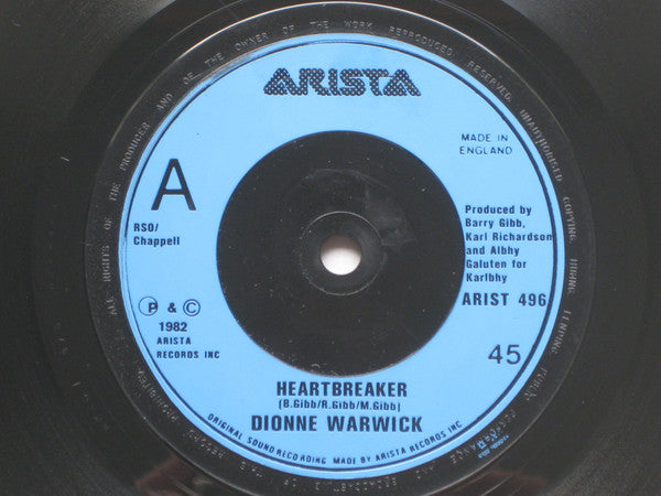 Dionne Warwick : Heartbreaker (7", Blu)
