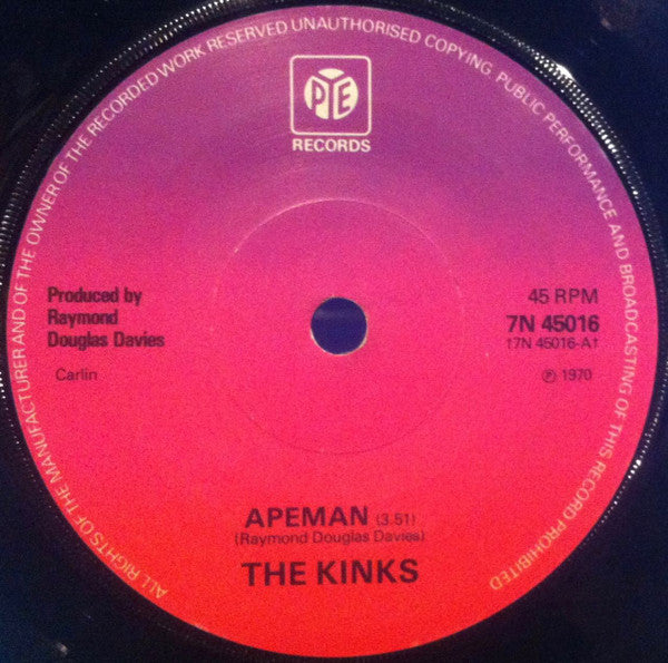 The Kinks : Apeman (7", Single, RE, Sol)