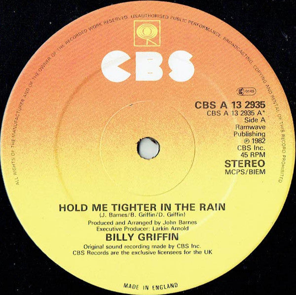 Billy Griffin : Hold Me Tighter In The Rain (12", Single, Com)