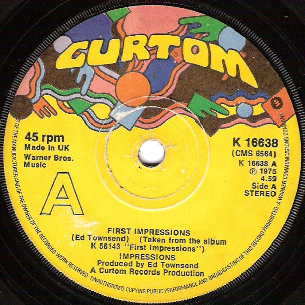The Impressions : First Impressions (7", Single, Sol)