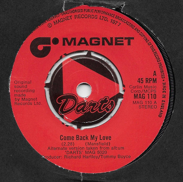 Darts : Come Back My Love (7", Single)
