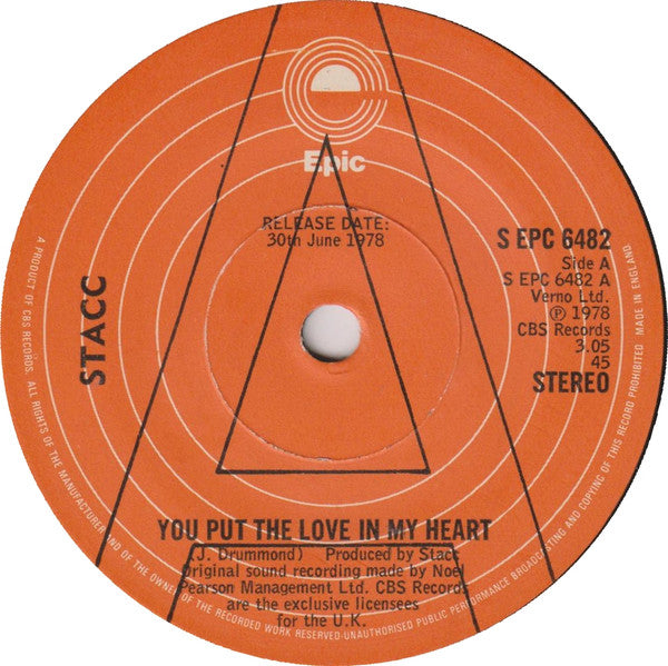 Stacc : You Put The Love In My Heart/Holy Smoke (7", Single, Promo)