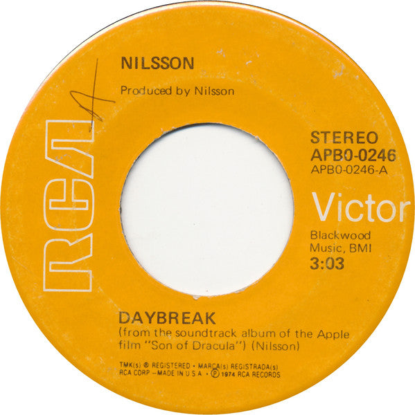 Harry Nilsson : Daybreak (7", Single, Ind)