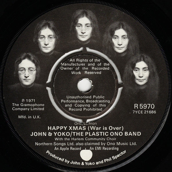 John & Yoko* & The Plastic Ono Band : Happy Xmas (War Is Over) (7", Single, Pus)