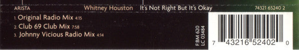 Whitney Houston : It's Not Right But It's Okay (CD, Single, CD1)