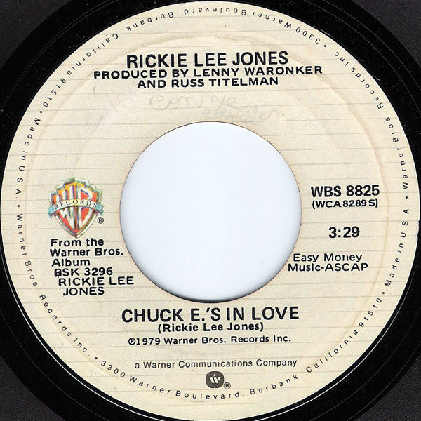 Rickie Lee Jones : Chuck E.'s In Love (7", Single, Pit)